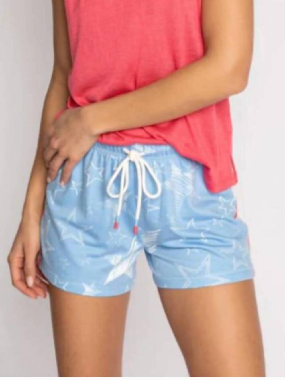 NWT PJ Salvage Star Spangled Pajama Shorts Lounge Sleep Bottom Tranquil Blue M